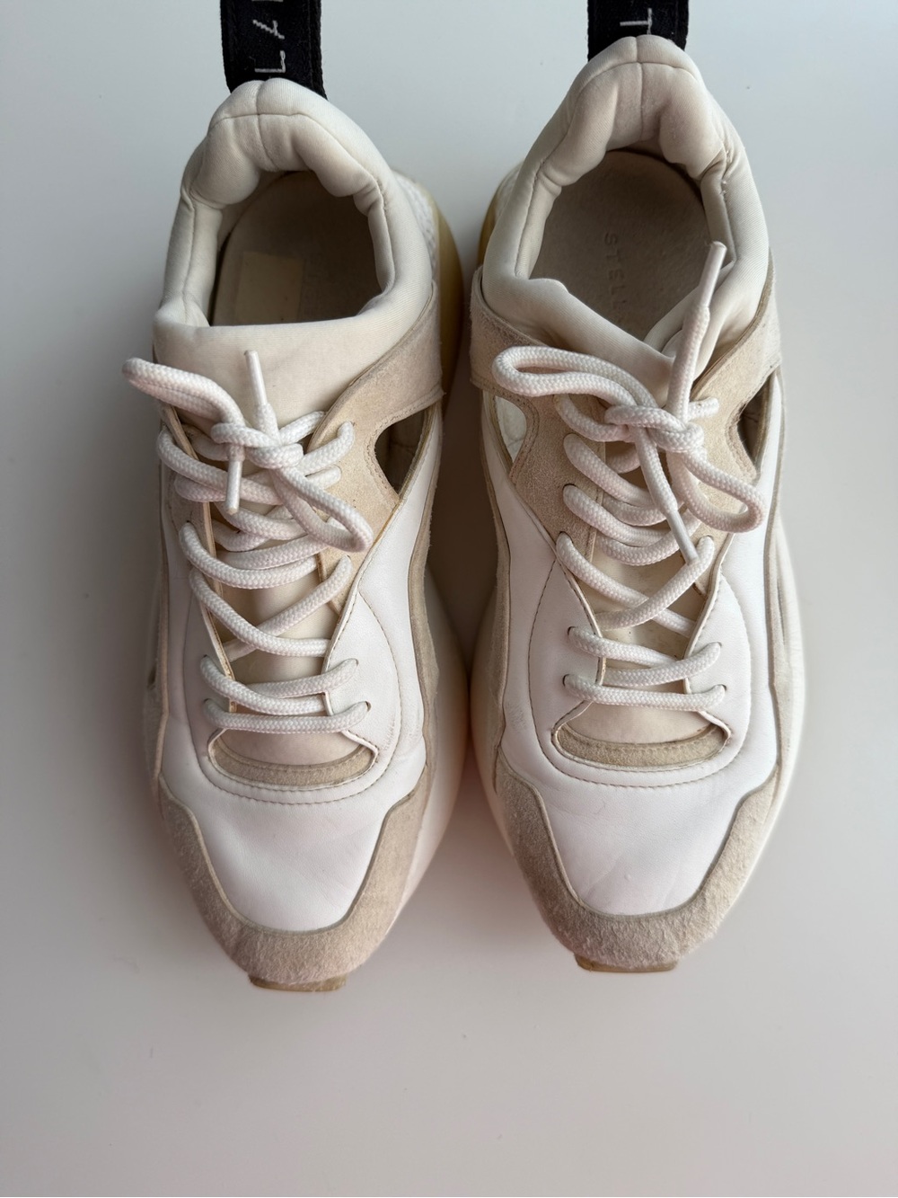 Stella McCartney sneakers Cream White Women Chunky vegan leather suede size 8.5